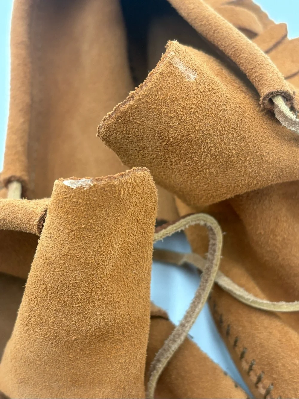 Minnetonka Women’s Size 8 Brown Suede Fringe Moccasin Ankle Boots Boho Western